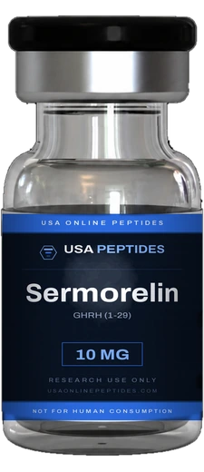 USA Online Peptides Sermorelin research peptide vial